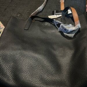 Black Leather Tote Bag